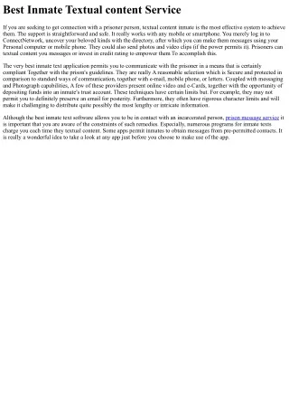 best inmate textual content service