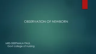 observation of new born