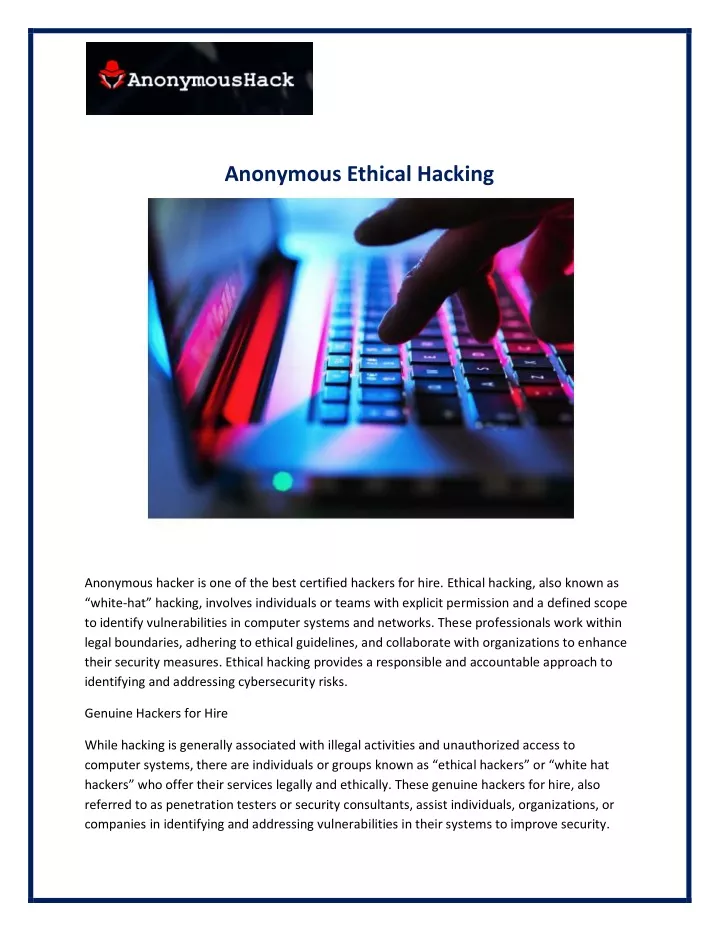 anonymous ethical hacking