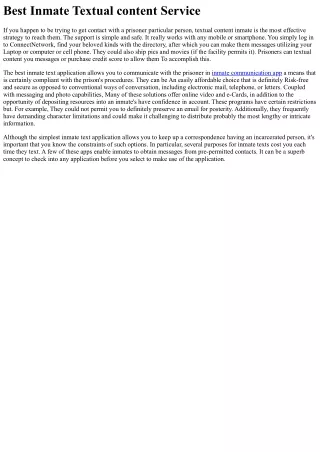Very best Inmate Textual content Services