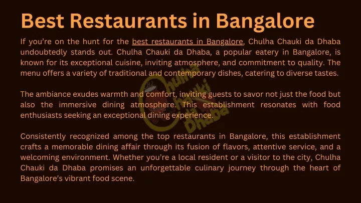 best restaurants in bangalore