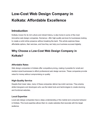 low cost web design company in