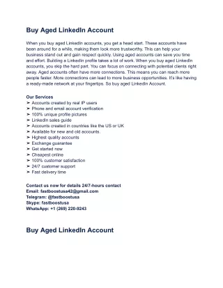 buy aged linkedin account