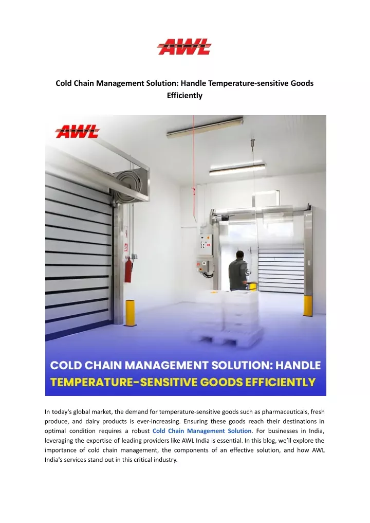 cold chain management solution handle temperature