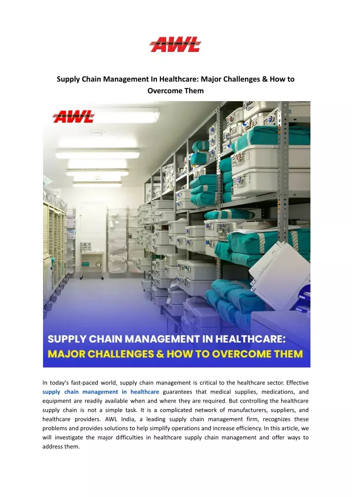 supply chain management in healthcare major