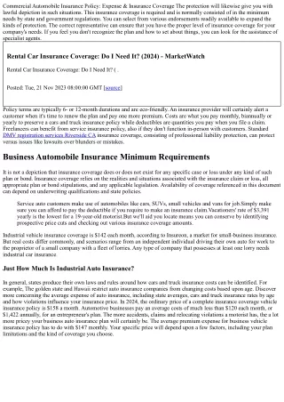 How Much Does Industrial Automobile Insurance Coverage Expense