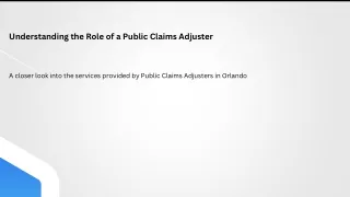 understanding the role of a public claims adjuster