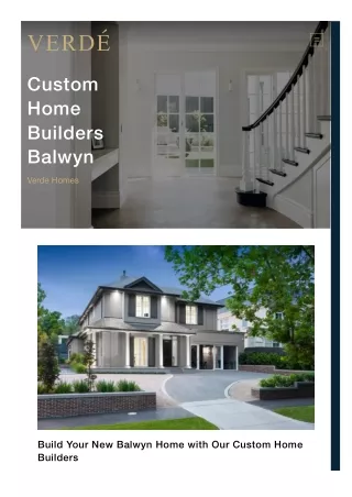 Custom Home Builders Balwyn