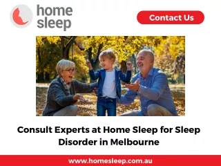 Consult Experts at Home Sleep for Sleep Disorder in Melbourne