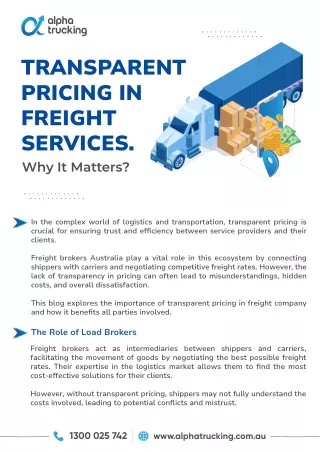 Transparent Pricing In Freight Services. Why It Matters