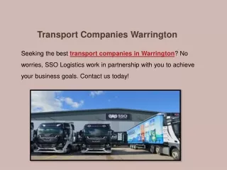 Transport Companies Warrington