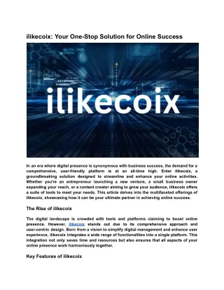 ilikecoix your one stop solution for online
