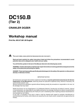 New Holland DC150B Tier 2 Crawler Dozer Service Repair Manual Instant Download