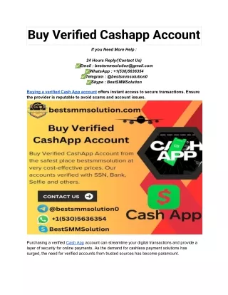 Top 7 Sites To Buy Verified CashApp Account in 2024