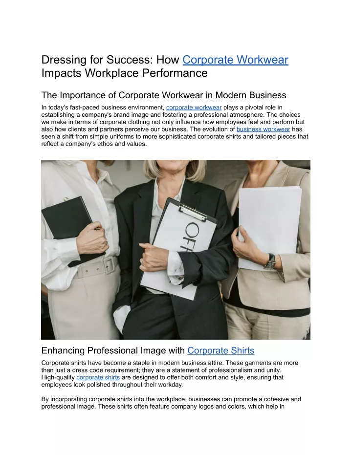 dressing for success how corporate workwear