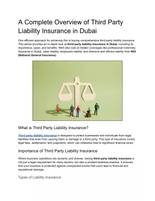 Complete Overview of Third Party Liability Insurance