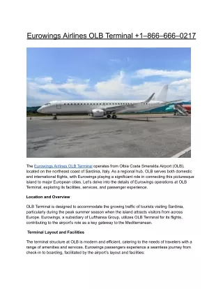 Eurowings Airlines OLB Terminal