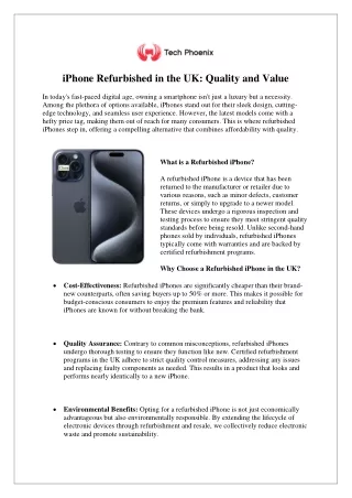 iPhone Refurbished in the U1