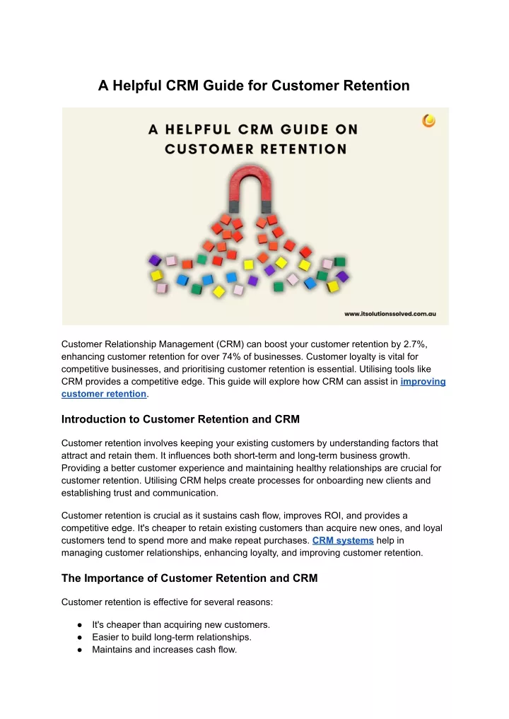 a helpful crm guide for customer retention