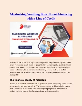 Maximizing Wedding Bliss Smart Financing with a Line of Credit