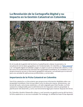 La Revolución de la Cartografía Digital y su Impacto en la Gestión Catastral en