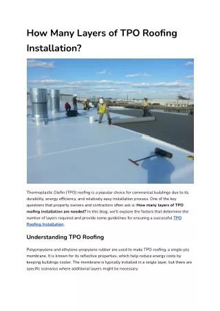 How Many Layers of TPO Roofing Installation