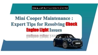 Mini Cooper Maintenance Expert Tips for Resolving Check Engine Light Issues