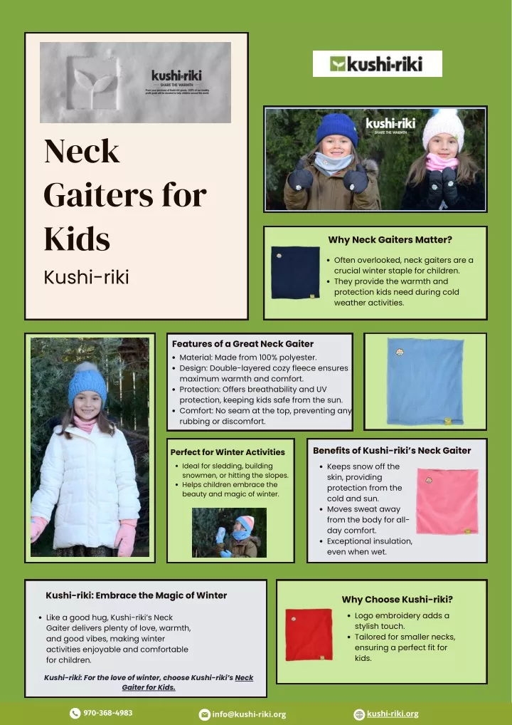 neck gaiters for kids kushi riki