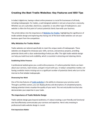 Creating the Best Tradie Websites_ Key Features and SEO Tips