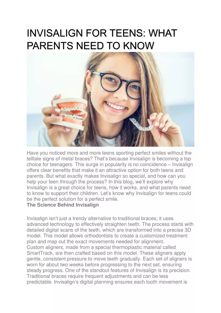 invisalign for teens what parents need to know