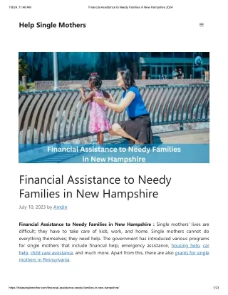 Financial Assistance to Needy Families in New Hampshire
