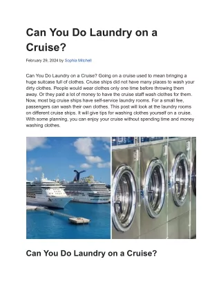 Can You Do Laundry on a Cruise?