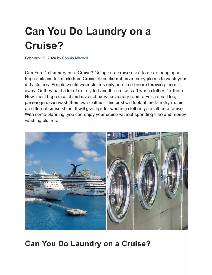 can you do laundry on a cruise