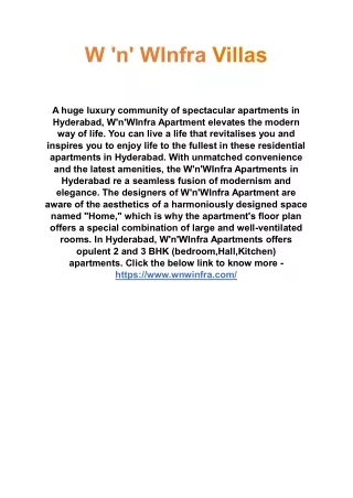 w n winfra villas