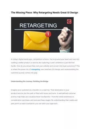 the missing piece why retargeting needs great