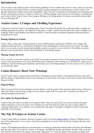 Aviator Casino: Play for Free and Win Real Money – Join Now!