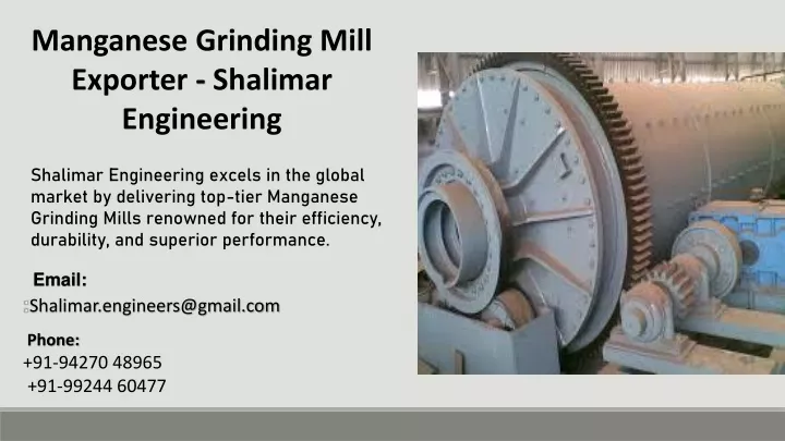 manganese grinding mill exporter shalimar