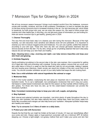 7 Monsoon Tips for Glowing Skin in 2024