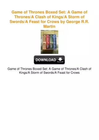 Game of Thrones Boxed Set: A Game of Thrones/A Clash of Kings/A Storm of