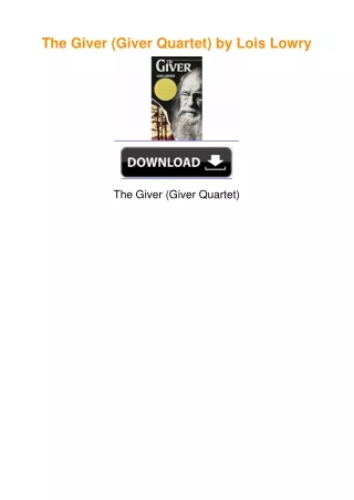 The Giver (Giver Quartet) by Lois Lowry