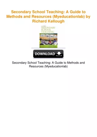 Secondary School Teaching: A Guide to Methods and Resources