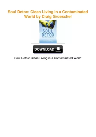 Soul Detox: Clean Living in a Contaminated World by Craig Groeschel