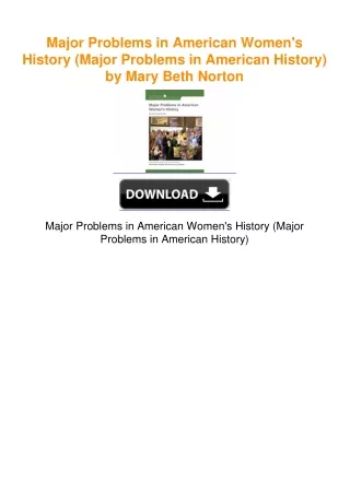 Major Problems in American Women's History (Major Problems in American
