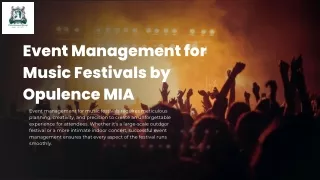 event management for music festivals by opulence