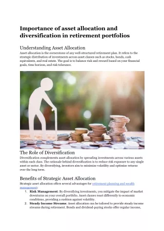 Importance of asset allocation and diversification in retirement portfolios