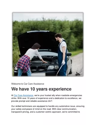 Welcome to Car Care Assistance