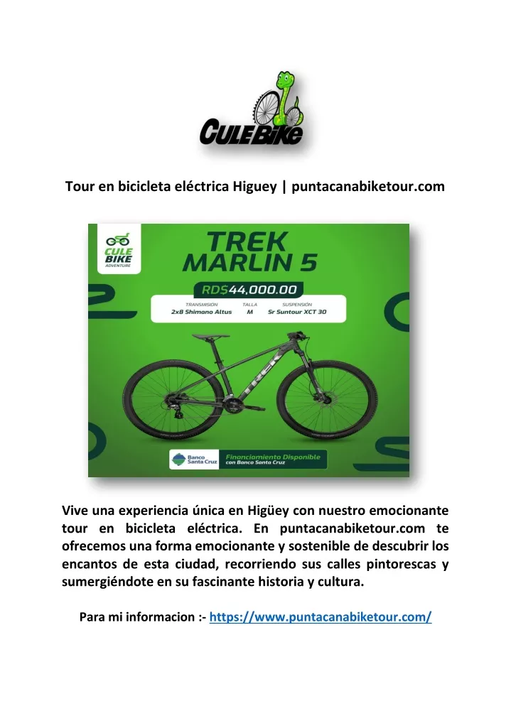 tour en bicicleta el ctrica higuey