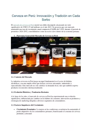Mercado de Cerveza en Perú