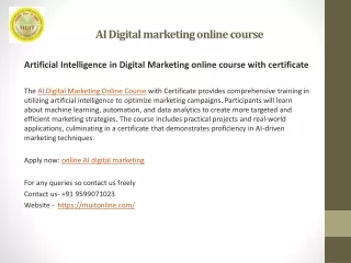 online AI digital marketing