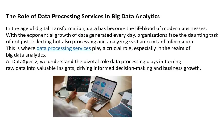 the role of data processing services in big data